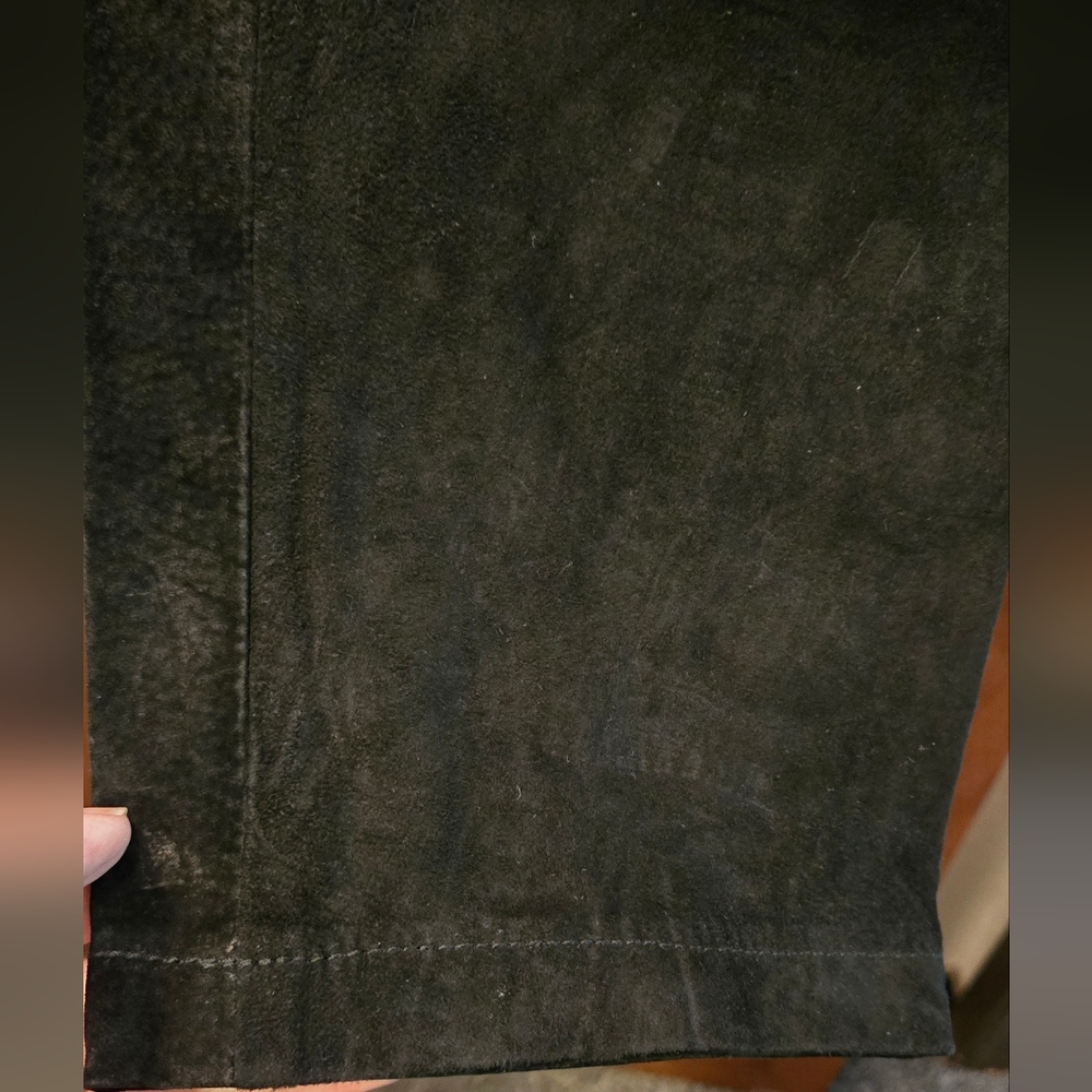 Mixed Blues Genuine Suede Straight Leg Pants Lined NWOT Never Worn Vintage Sz7 - Picture 4 of 11